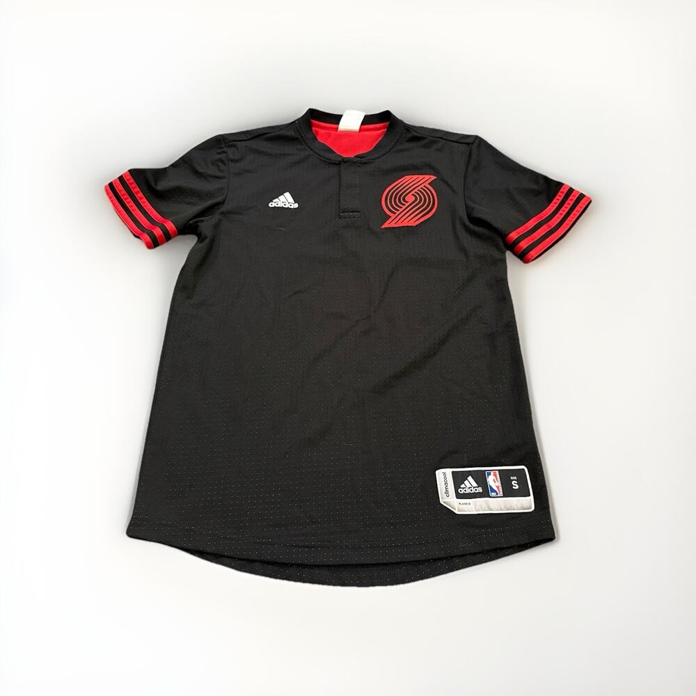 Adidas Pre-Game Shooting Mens Black NBA Portland Trail Blazers Shirt Size S